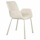 Lot de 2 Chaises Design Brit Zuiver Fauteuil de Table Beige en Tissu et Acier 59x62x79cm