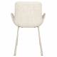 Lot de 2 Chaises Design Brit Zuiver Fauteuil de Table Beige en Tissu et Acier 59x62x79cm