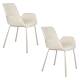 Lot de 2 Chaises Design Brit Zuiver Fauteuil de Table Beige en Tissu et Acier 59x62x79cm