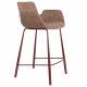 Lot de 2 Chaises Hautes Design Brit Zuiver Fauteuil de Bar Rouge en Tissu et Acier 54x57x91,5cm