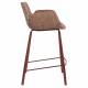 Lot de 2 Chaises Hautes Design Brit Zuiver Fauteuil de Bar Rouge en Tissu et Acier 54x57x91,5cm
