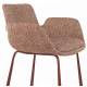 Lot de 2 Chaises Hautes Design Brit Zuiver Fauteuil de Bar Rouge en Tissu et Acier 54x57x91,5cm