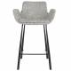 Lot de 2 Chaises Hautes Design Brit Zuiver Fauteuil de Bar Gris Clair en Tissu et Acier 54x57x91,5cm