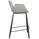 Lot de 2 Chaises Hautes Design Brit Zuiver Fauteuil de Bar Gris Clair en Tissu et Acier 54x57x91,5cm