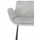 Lot de 2 Chaises Hautes Design Brit Zuiver Fauteuil de Bar Gris Clair en Tissu et Acier 54x57x91,5cm
