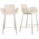 Lot de 2 Chaises Hautes Design Brit Zuiver Fauteuil de Bar Beige en Tissu et Acier 54x57x91,5cm