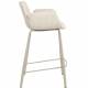 Lot de 2 Chaises Hautes Design Brit Zuiver Fauteuil de Bar Beige en Tissu et Acier 54x57x91,5cm