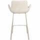 Lot de 2 Chaises Hautes Design Brit Zuiver Fauteuil de Bar Beige en Tissu et Acier 54x57x91,5cm