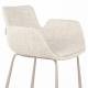 Lot de 2 Chaises Hautes Design Brit Zuiver Fauteuil de Bar Beige en Tissu et Acier 54x57x91,5cm