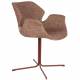 Lot de 2 Fauteuils de Table Nikki Rouge Zuiver Siège Chaise de Table en Tissu et Acier 62x66x80cm