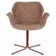 Lot de 2 Fauteuils de Table Nikki Rouge Zuiver Siège Chaise de Table en Tissu et Acier 62x66x80cm