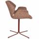 Lot de 2 Fauteuils de Table Nikki Rouge Zuiver Siège Chaise de Table en Tissu et Acier 62x66x80cm