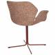 Lot de 2 Fauteuils de Table Nikki Rouge Zuiver Siège Chaise de Table en Tissu et Acier 62x66x80cm