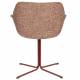 Lot de 2 Fauteuils de Table Nikki Rouge Zuiver Siège Chaise de Table en Tissu et Acier 62x66x80cm