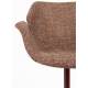 Lot de 2 Fauteuils de Table Nikki Rouge Zuiver Siège Chaise de Table en Tissu et Acier 62x66x80cm