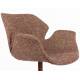 Lot de 2 Fauteuils de Table Nikki Rouge Zuiver Siège Chaise de Table en Tissu et Acier 62x66x80cm