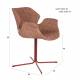 Lot de 2 Fauteuils de Table Nikki Rouge Zuiver Siège Chaise de Table en Tissu et Acier 62x66x80cm