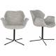 Lot de 2 Fauteuils de Table Nikki Gris Zuiver Siège Chaise de Table en Tissu et Acier 62x66x80cm