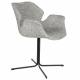 Lot de 2 Fauteuils de Table Nikki Gris Zuiver Siège Chaise de Table en Tissu et Acier 62x66x80cm