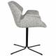 Lot de 2 Fauteuils de Table Nikki Gris Zuiver Siège Chaise de Table en Tissu et Acier 62x66x80cm