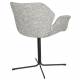 Lot de 2 Fauteuils de Table Nikki Gris Zuiver Siège Chaise de Table en Tissu et Acier 62x66x80cm