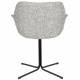 Lot de 2 Fauteuils de Table Nikki Gris Zuiver Siège Chaise de Table en Tissu et Acier 62x66x80cm