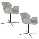 Lot de 2 Fauteuils de Table Nikki Gris Zuiver Siège Chaise de Table en Tissu et Acier 62x66x80cm