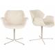 Lot de 2 Fauteuils de Table Nikki Beige Zuiver Siège Chaise de Table en Tissu et Acier 62x66x80cm