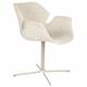 Lot de 2 Fauteuils de Table Nikki Beige Zuiver Siège Chaise de Table en Tissu et Acier 62x66x80cm