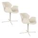 Lot de 2 Fauteuils de Table Nikki Beige Zuiver Siège Chaise de Table en Tissu et Acier 62x66x80cm
