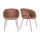 Lot de 2 Chaises Feston Zuiver Siège Design Rouge Assise de Table en Tissu 55x56,5x77cm