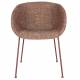 Lot de 2 Chaises Feston Zuiver Siège Design Rouge Assise de Table en Tissu 55x56,5x77cm