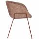 Lot de 2 Chaises Feston Zuiver Siège Design Rouge Assise de Table en Tissu 55x56,5x77cm