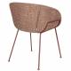 Lot de 2 Chaises Feston Zuiver Siège Design Rouge Assise de Table en Tissu 55x56,5x77cm