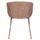 Lot de 2 Chaises Feston Zuiver Siège Design Rouge Assise de Table en Tissu 55x56,5x77cm