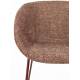 Lot de 2 Chaises Feston Zuiver Siège Design Rouge Assise de Table en Tissu 55x56,5x77cm