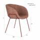 Lot de 2 Chaises Feston Zuiver Siège Design Rouge Assise de Table en Tissu 55x56,5x77cm