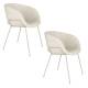 Lot de 2 Chaises Feston Zuiver Siège Design Beige Assise de Table en Tissu 55x56,5x77cm