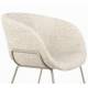 Lot de 2 Chaises Feston Zuiver Siège Design Beige Assise de Table en Tissu 55x56,5x77cm
