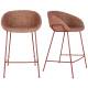 Lot de 2 Tabourets de Comptoir Design Feston Zuiver Fauteuil de Bar Rouge en Tissu 53x54,5x88,5cm
