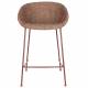 Lot de 2 Tabourets de Comptoir Design Feston Zuiver Fauteuil de Bar Rouge en Tissu 53x54,5x88,5cm