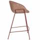 Lot de 2 Tabourets de Comptoir Design Feston Zuiver Fauteuil de Bar Rouge en Tissu 53x54,5x88,5cm