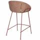 Lot de 2 Tabourets de Comptoir Design Feston Zuiver Fauteuil de Bar Rouge en Tissu 53x54,5x88,5cm