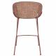 Lot de 2 Tabourets de Comptoir Design Feston Zuiver Fauteuil de Bar Rouge en Tissu 53x54,5x88,5cm