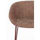 Lot de 2 Tabourets de Comptoir Design Feston Zuiver Fauteuil de Bar Rouge en Tissu 53x54,5x88,5cm