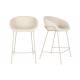 Lot de 2 Tabourets de Comptoir Design Feston Zuiver Fauteuil de Bar Beige en Tissu 53x54,5x88,5cm