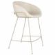 Lot de 2 Tabourets de Comptoir Design Feston Zuiver Fauteuil de Bar Beige en Tissu 53x54,5x88,5cm