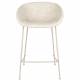 Lot de 2 Tabourets de Comptoir Design Feston Zuiver Fauteuil de Bar Beige en Tissu 53x54,5x88,5cm