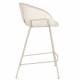 Lot de 2 Tabourets de Comptoir Design Feston Zuiver Fauteuil de Bar Beige en Tissu 53x54,5x88,5cm