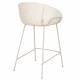 Lot de 2 Tabourets de Comptoir Design Feston Zuiver Fauteuil de Bar Beige en Tissu 53x54,5x88,5cm